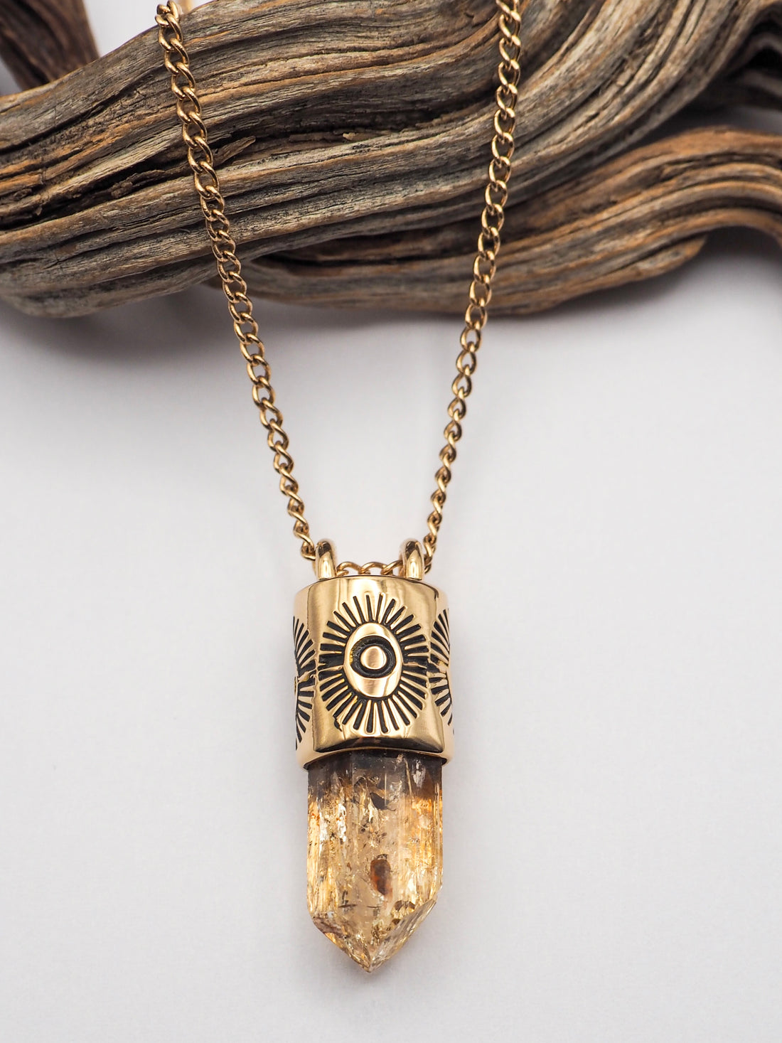 Imperial Topaz Tumbleweed 14K Gold Talisman