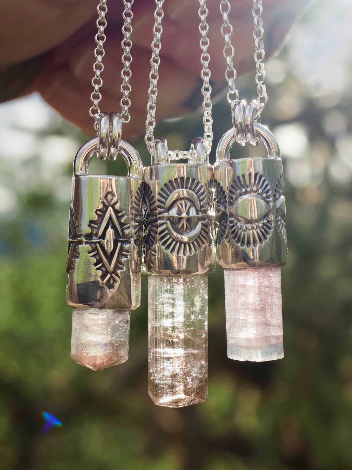 Pink/Mauve Tourmaline Portal Talisman Necklace