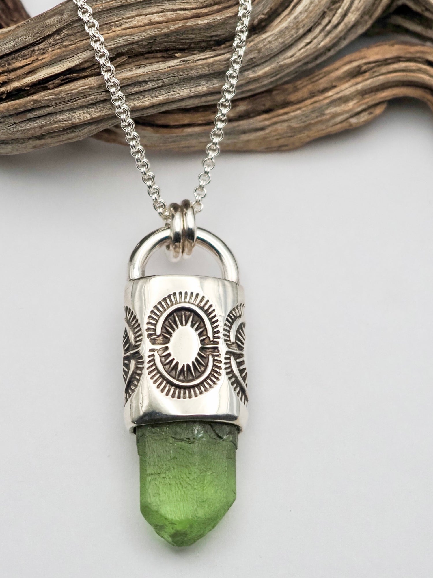 Peridot Burst Talisman Necklace