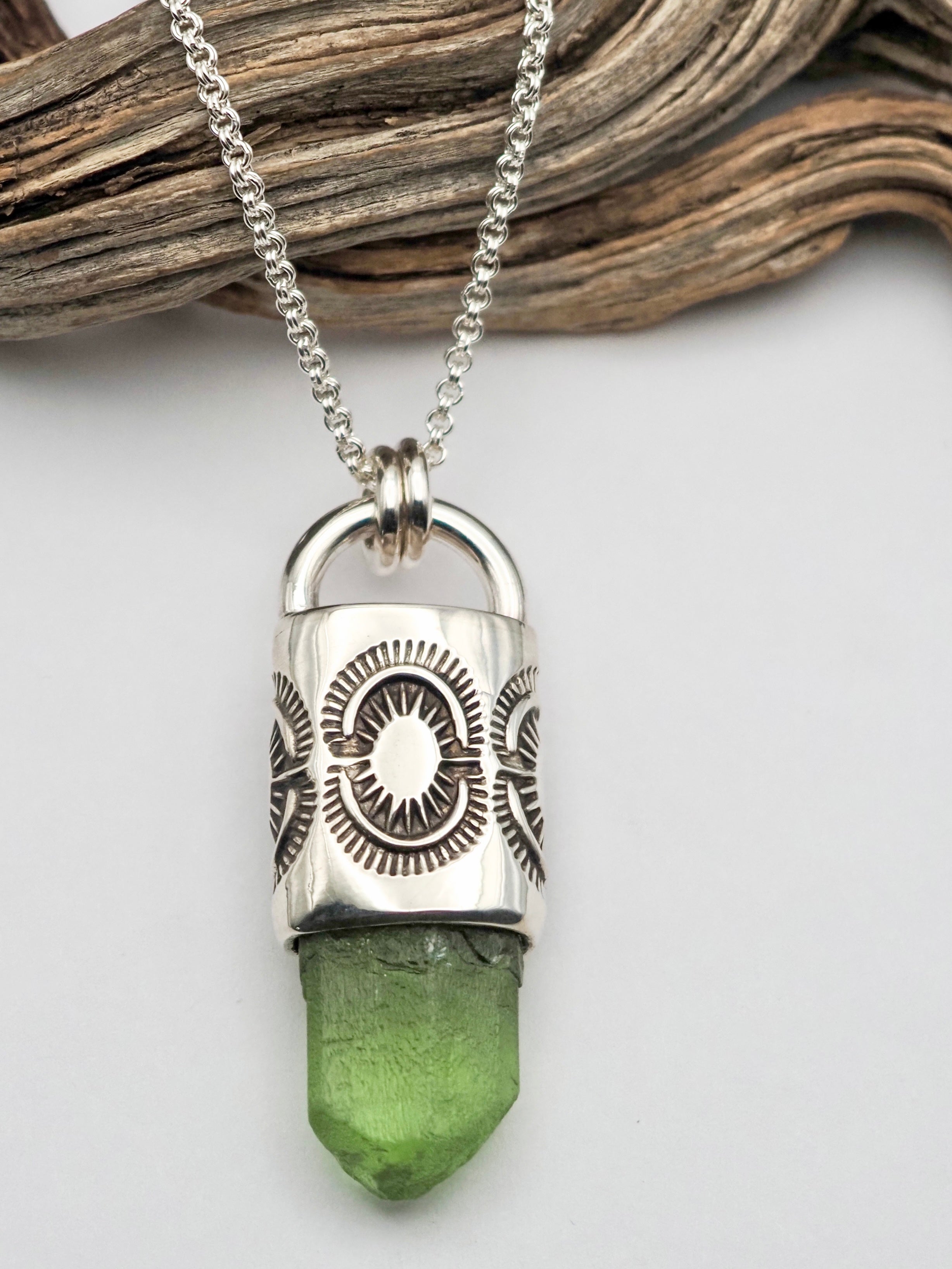 Peridot Burst Talisman Necklace