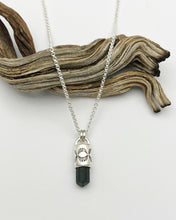 Dark Green Tourmaline Mini Eye Talisman Necklace