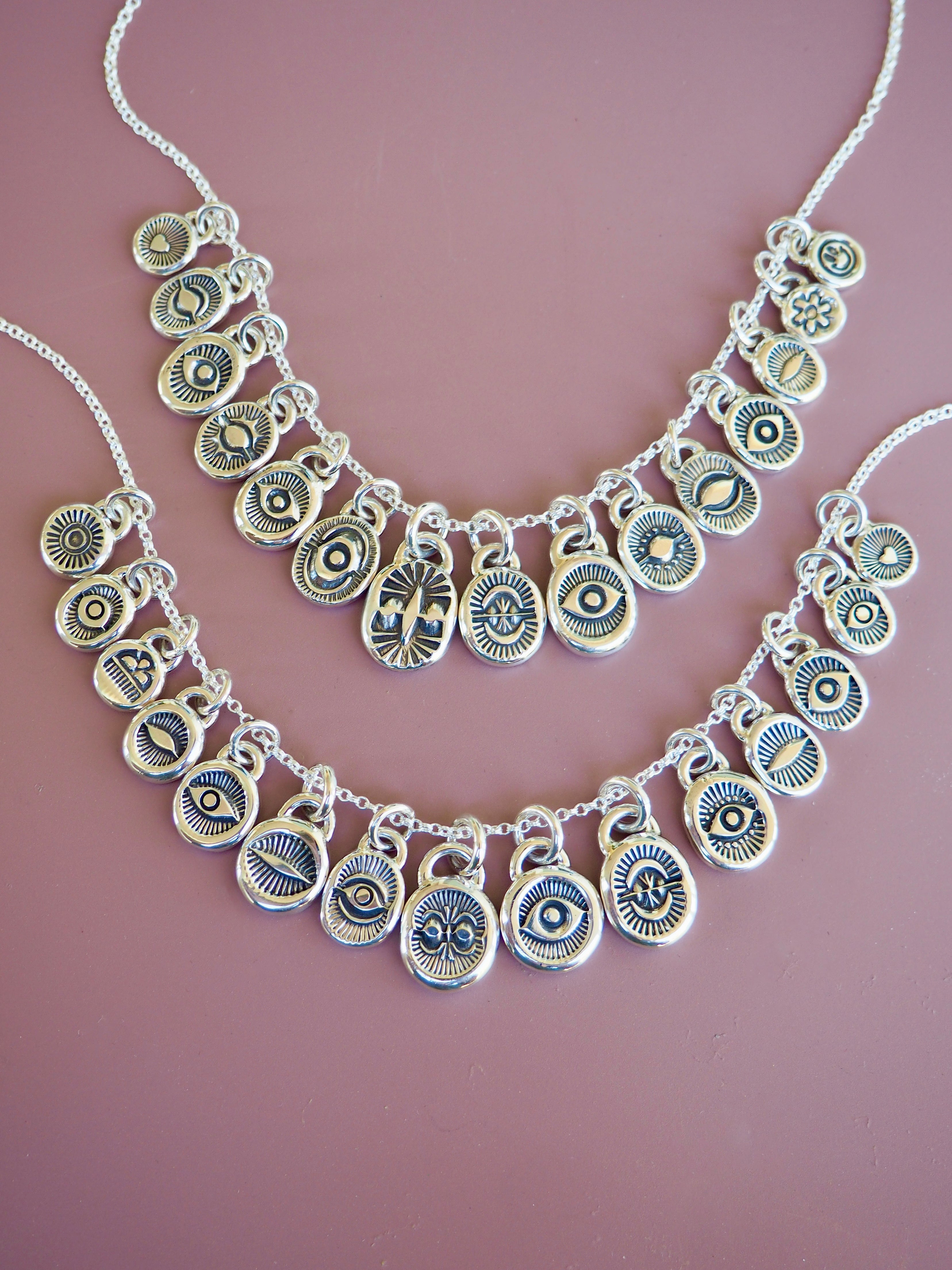 Sterling Silver Hand Stamped Mini Pendants