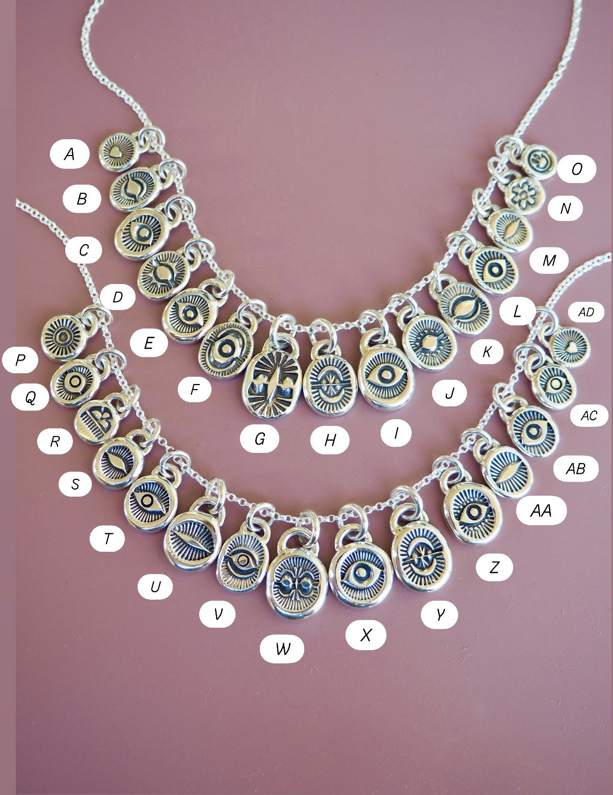 Sterling Silver Hand Stamped Mini Pendants