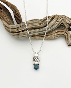 Blue Apatite Eye Talisman Necklace