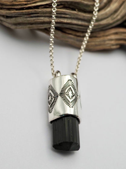 Black Tourmaline Mesquite Talisman Necklace
