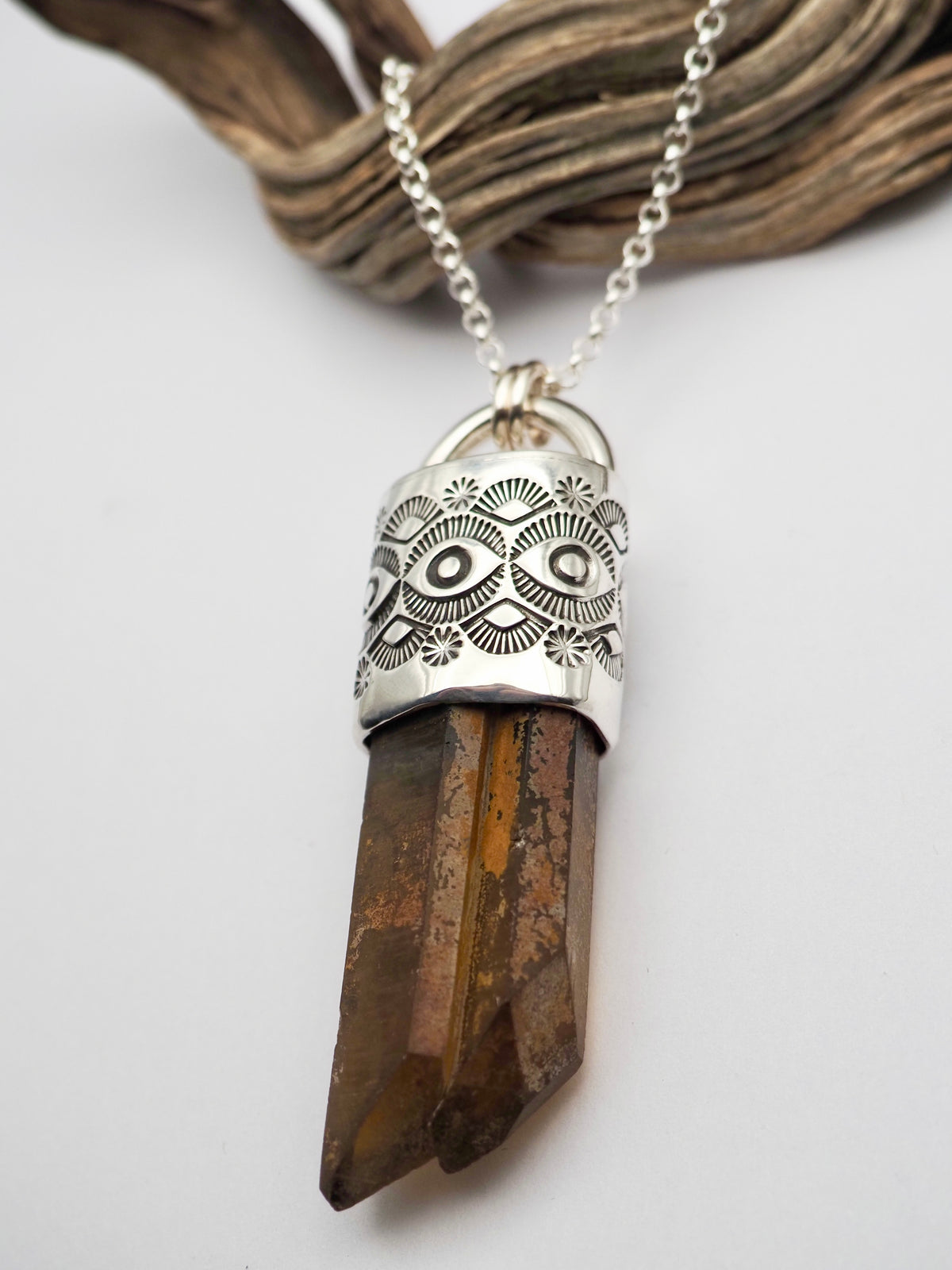 Citrine Eye/Fan Talisman Necklace