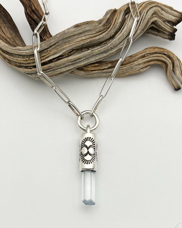 Aquamarine Oasis O Ring Talisman Necklace