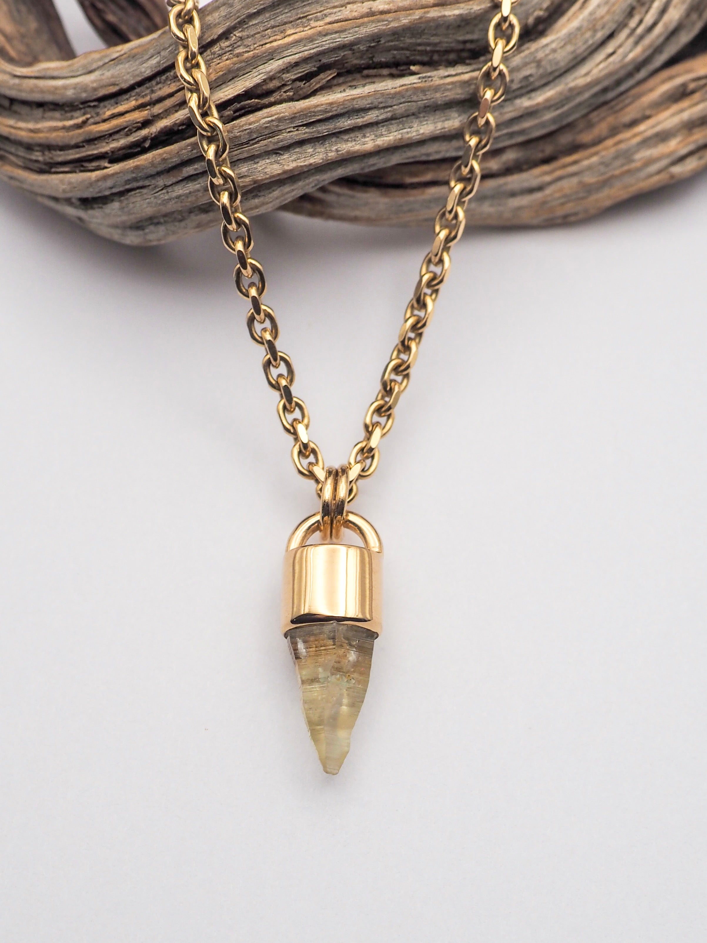 Yellow Sapphire 14k Gold Mini Talisman