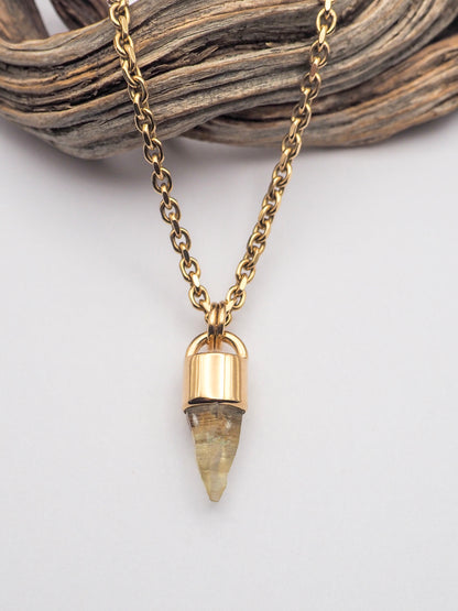 Yellow Sapphire 14k Gold Mini Talisman