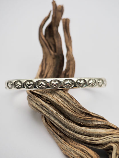 MTO Hearts Hand Stamped Stacker Cuff