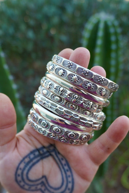 MTO Sunburst Hand Stamped Heavyweight Stacker Cuff