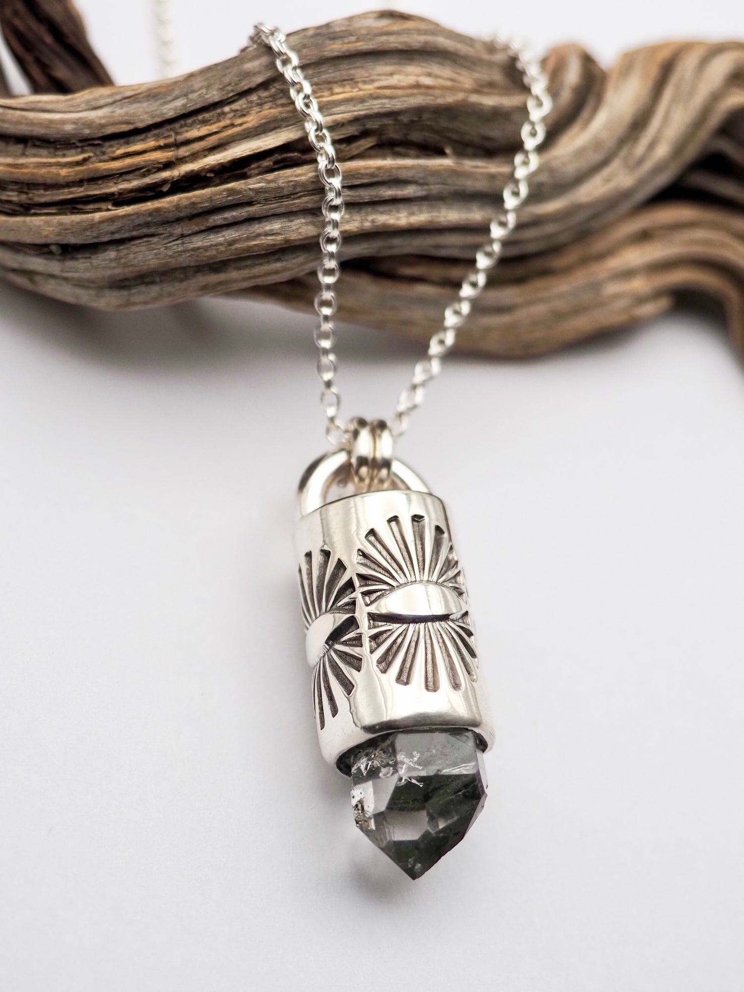 Herkimer Diamond Juniper Talisman Necklace