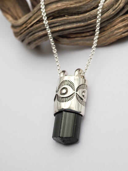 Black Tourmaline Eye Talisman Necklace