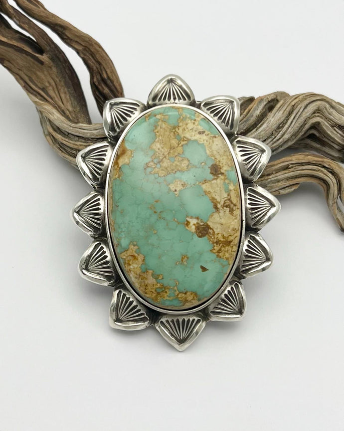 Aztec Royston Turquoise Arroyo Hand Stamped Border