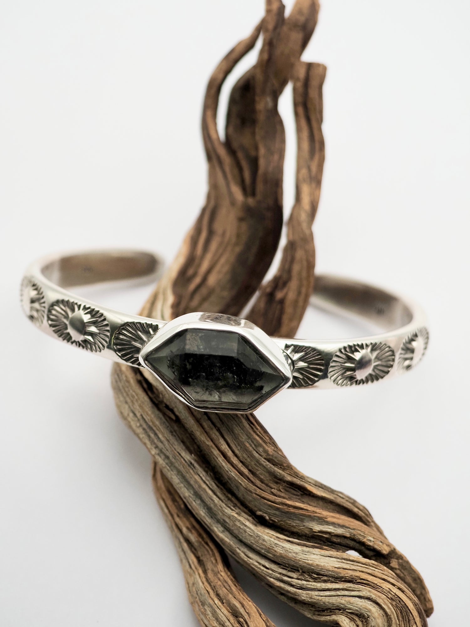 Tibetan Quartz Creosote Blossom Heavyweight Stacker Cuff M/L