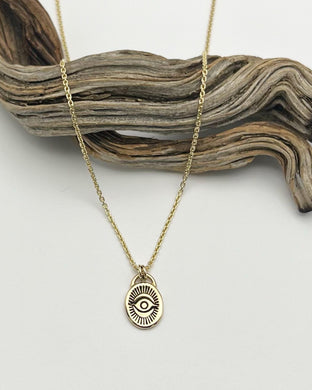 14k Gold Lucky Eye Pendant Necklace (C)