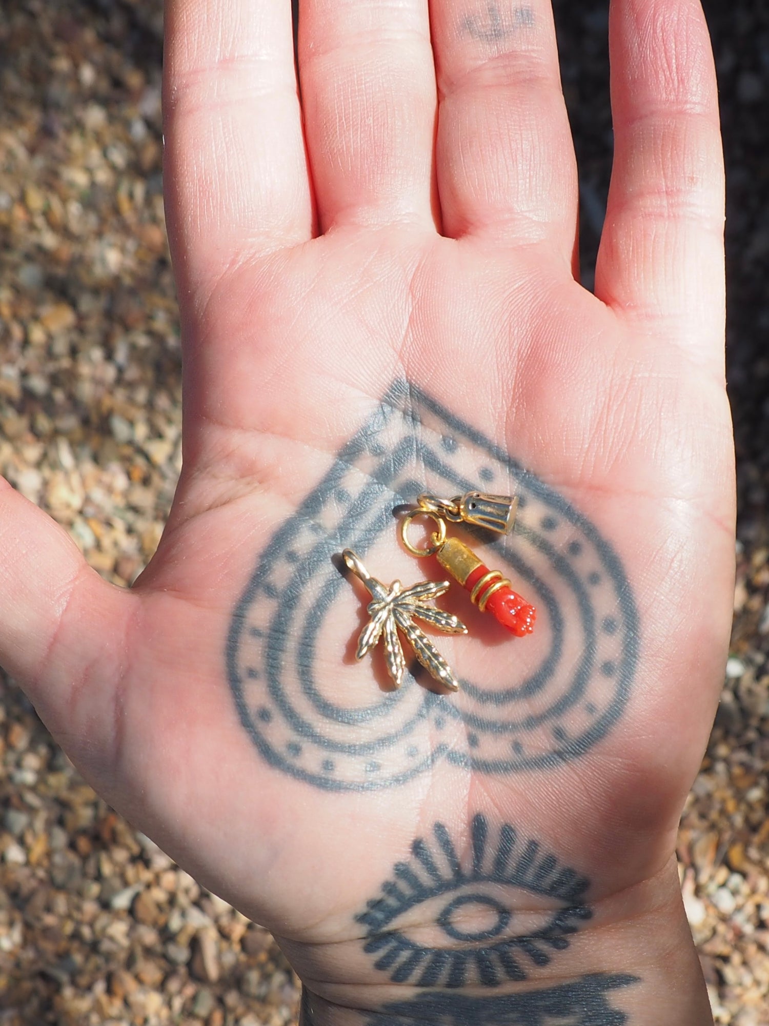 Sand Cast 14k Pot Leaf Pendant