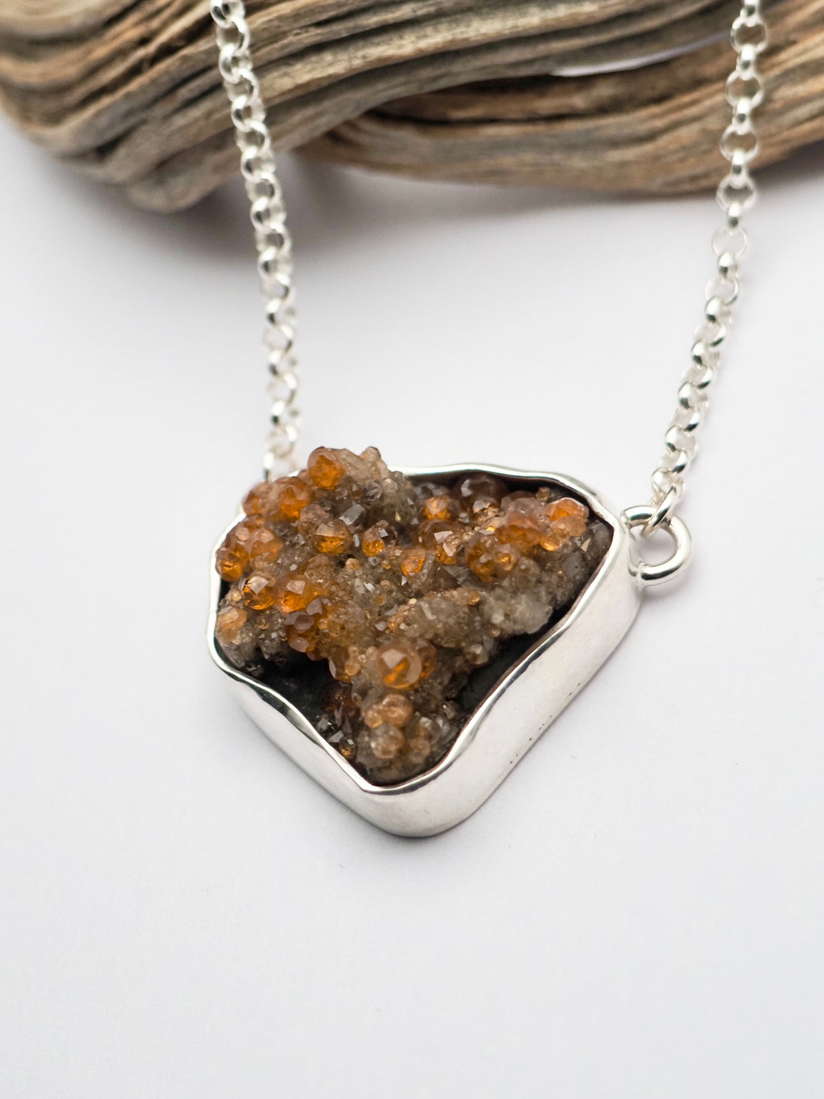 Spessartine Garnet Cluster Talisman Necklace