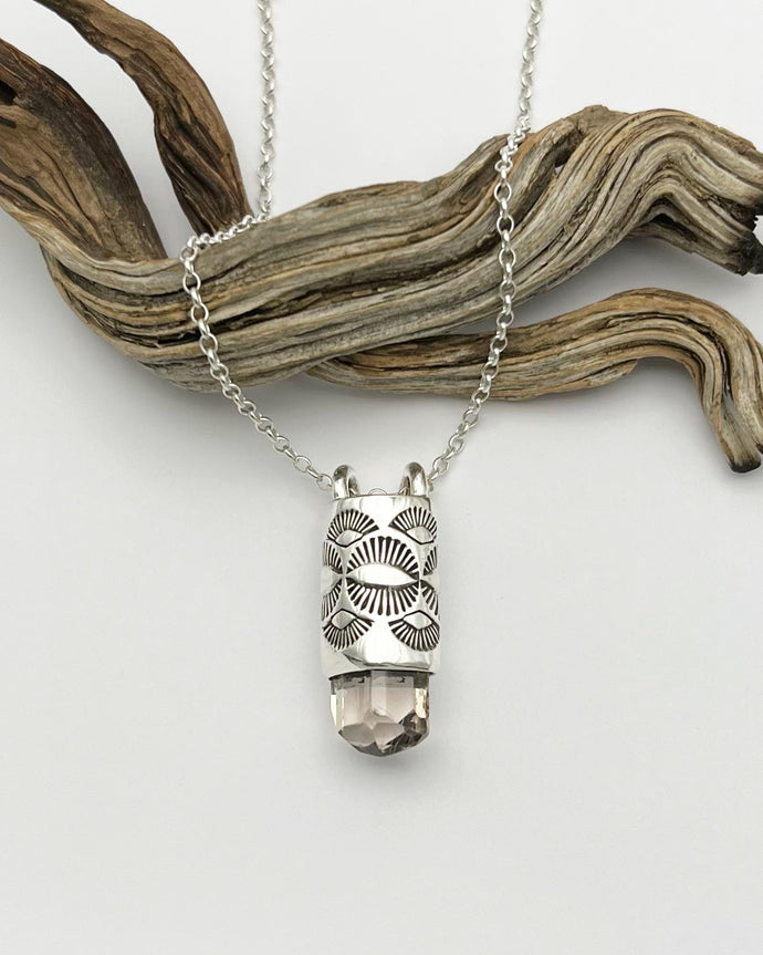 Topaz Eye/Fan Talisman Necklace