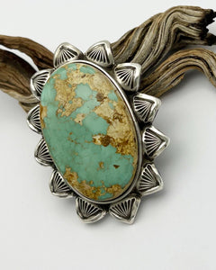 Aztec Royston Turquoise Arroyo Hand Stamped Border