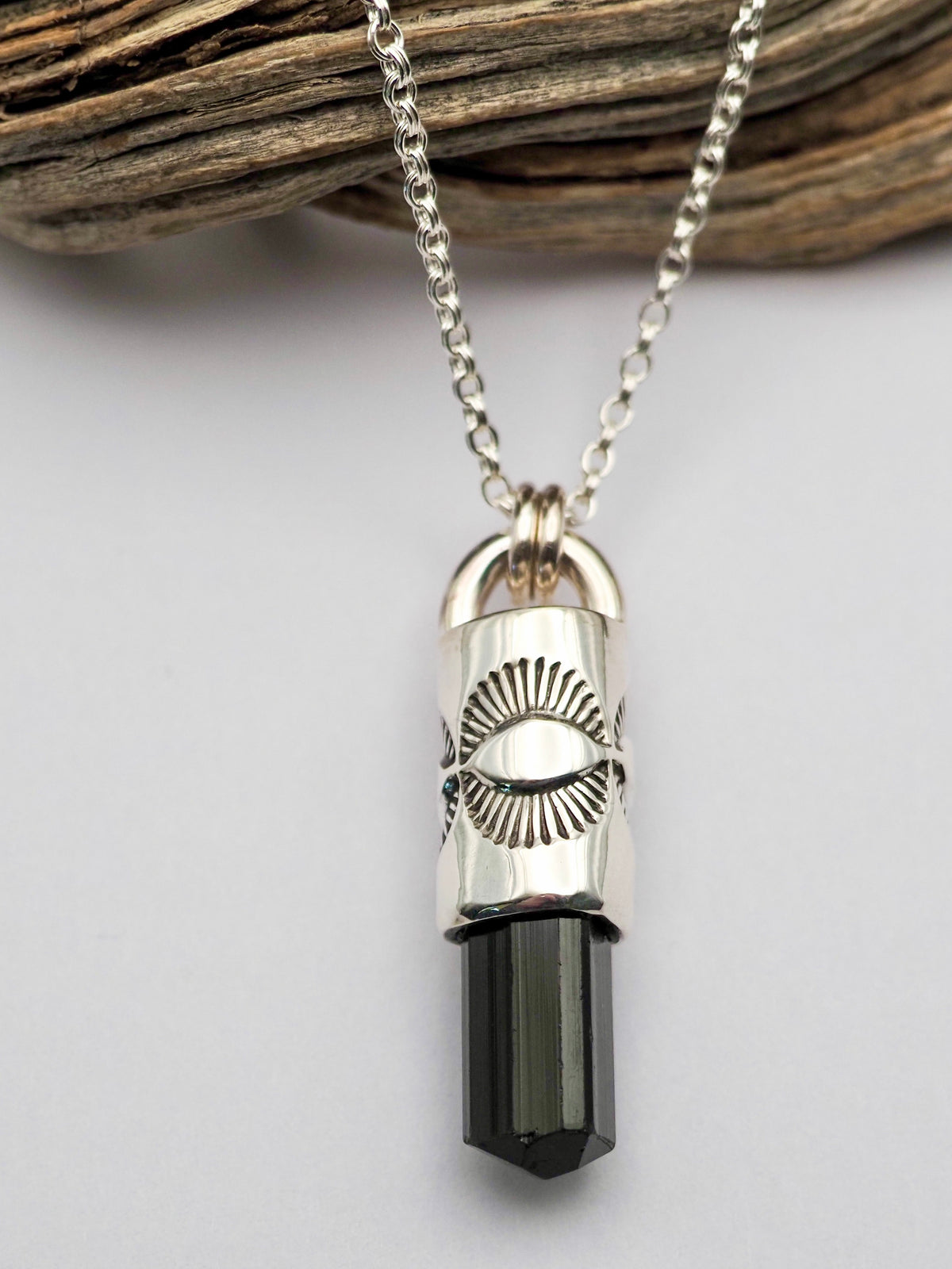 Black Tourmaline Eye Talisman Necklace