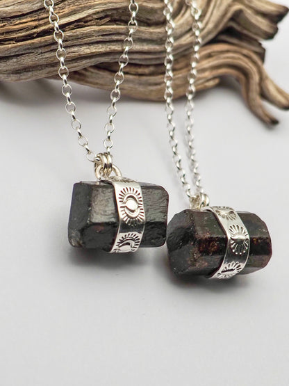 Dravite (Brown Tourmaline) Banded Talisman Necklaces