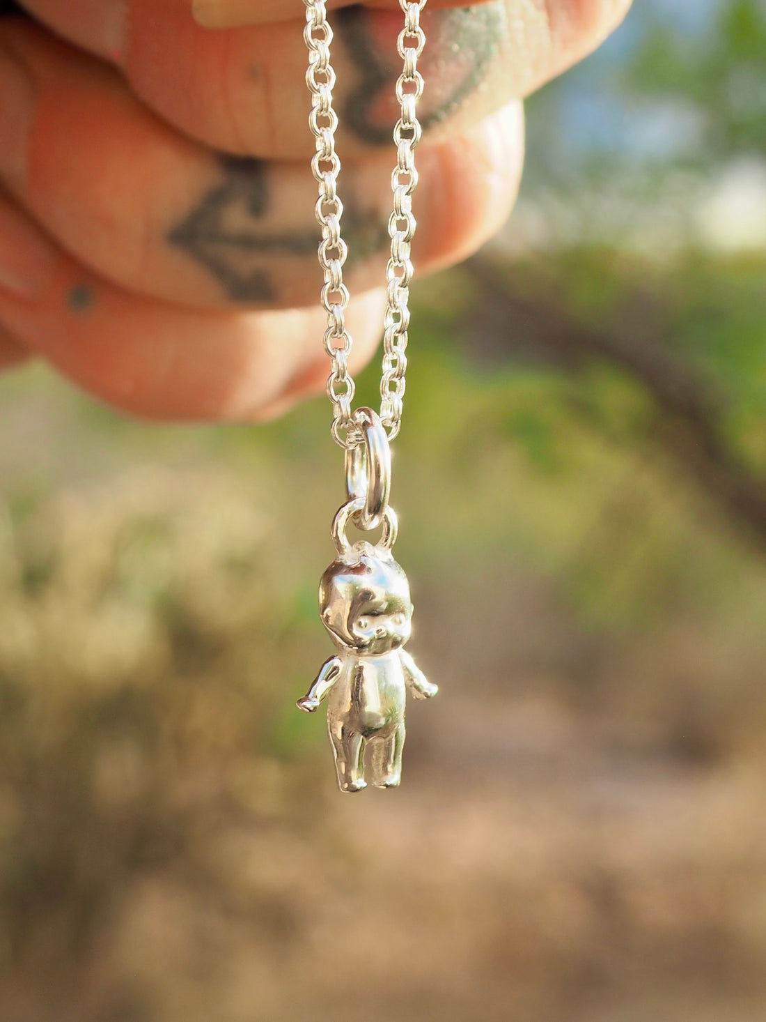 Sterling Silver Kewpie Doll Necklace