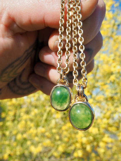 Hydrogrossular Green Garnet 14k Gold Pendant