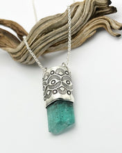Blue Tourmaline Eye/Fan Talisman Necklace