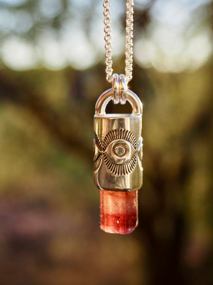 Rubellite Tourmaline Eye Talisman Necklace