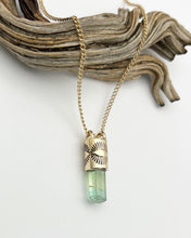 Minty Green Tourmaline 14k Gold Eye Talisman Necklace