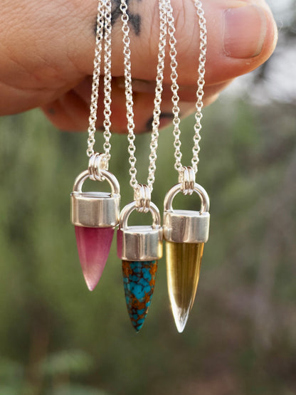 Egyptian Turquoise Spike Talisman Necklace