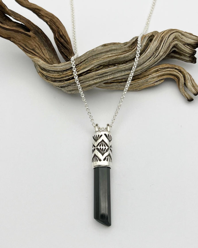 Dark Green Tourmaline Arroyo Talisman Necklace
