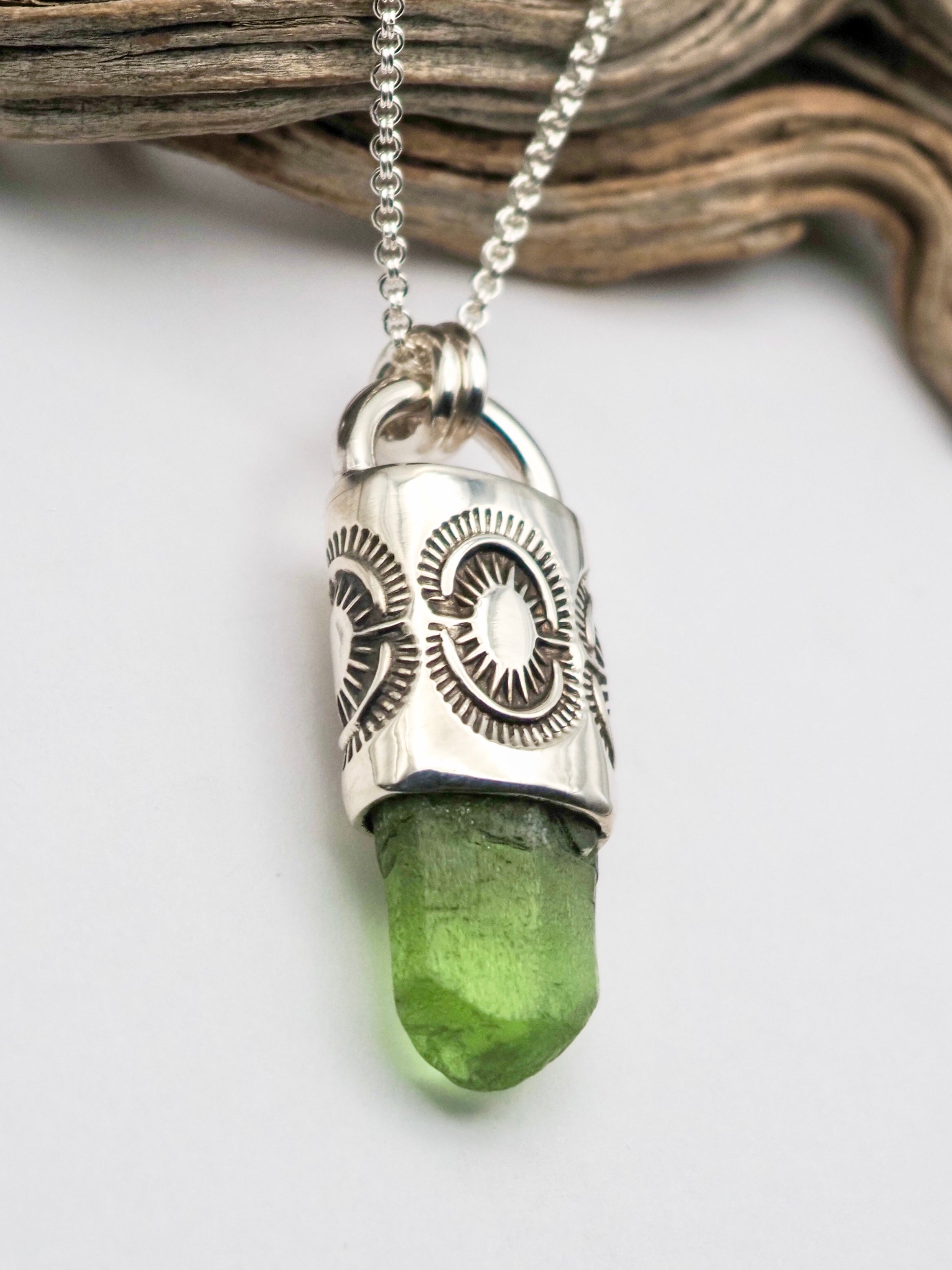 Peridot Burst Talisman Necklace