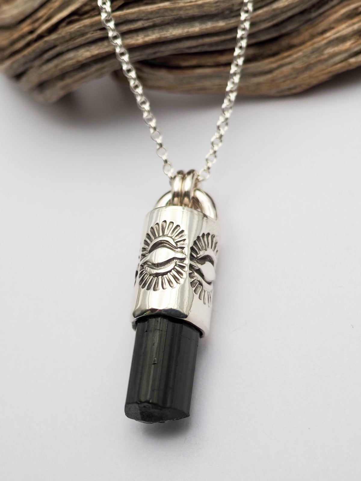 Black Tourmaline Eye II Talisman Necklace
