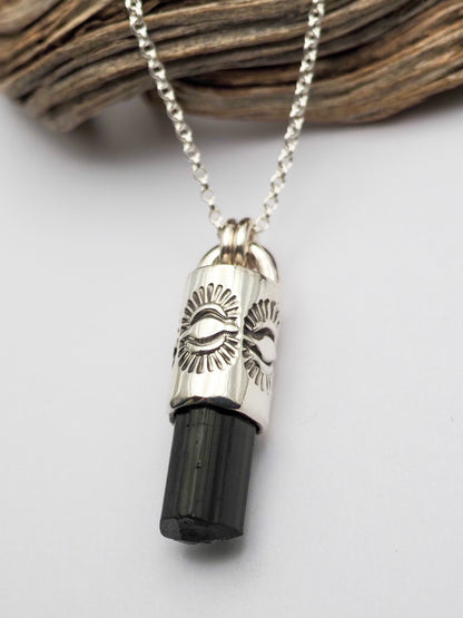 Black Tourmaline Eye II Talisman Necklace
