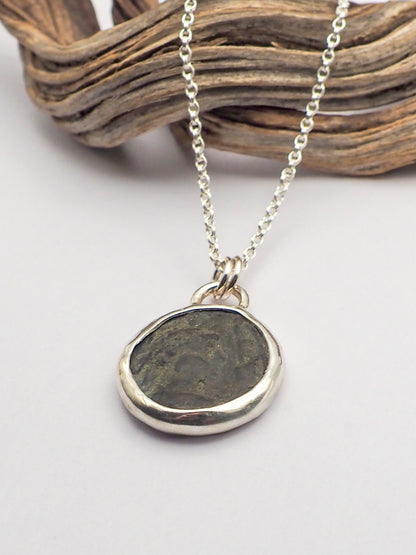 Ancient Roman Bronze Coin Talisman Necklace