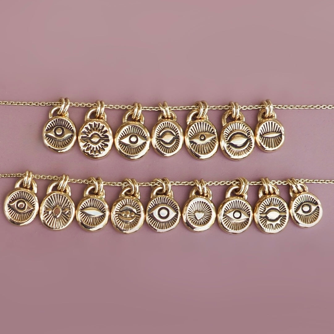 14k Hand Stamped Pendants
