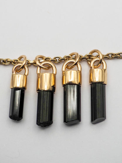 Black Tourmaline 14k Gold Talisman