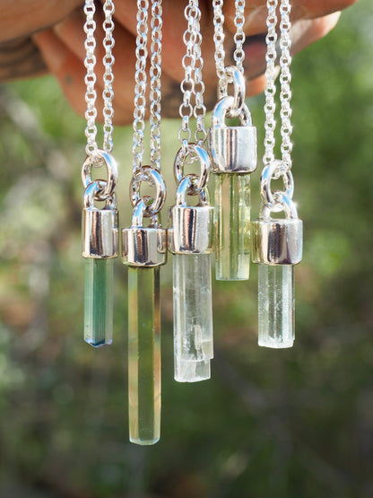 Aquamarine Sterling Mini Talisman Necklace