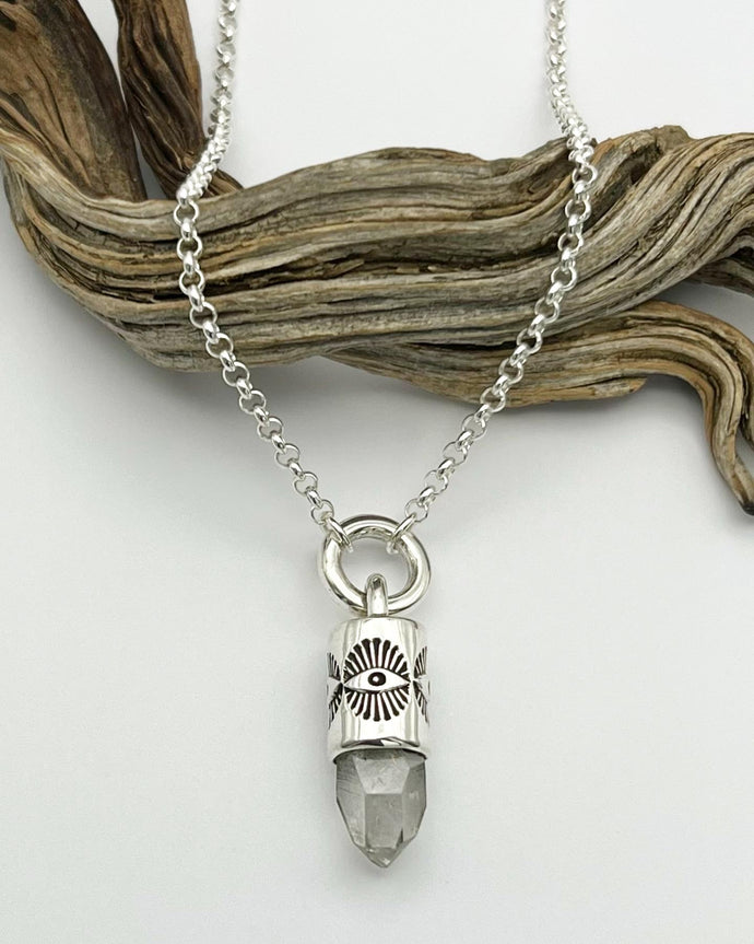 Tibetan Quartz Weirdo Eye O Ring Talisman Necklace