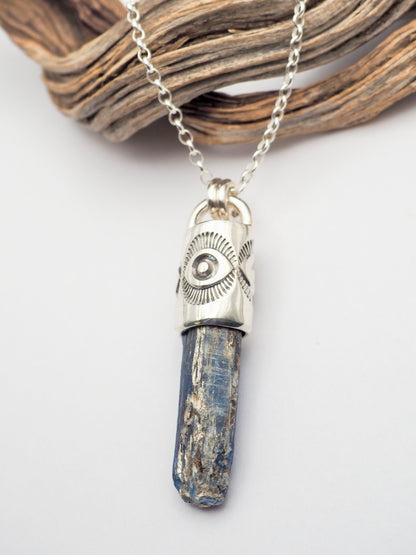 Blue Kyanite Eye Talisman Necklace