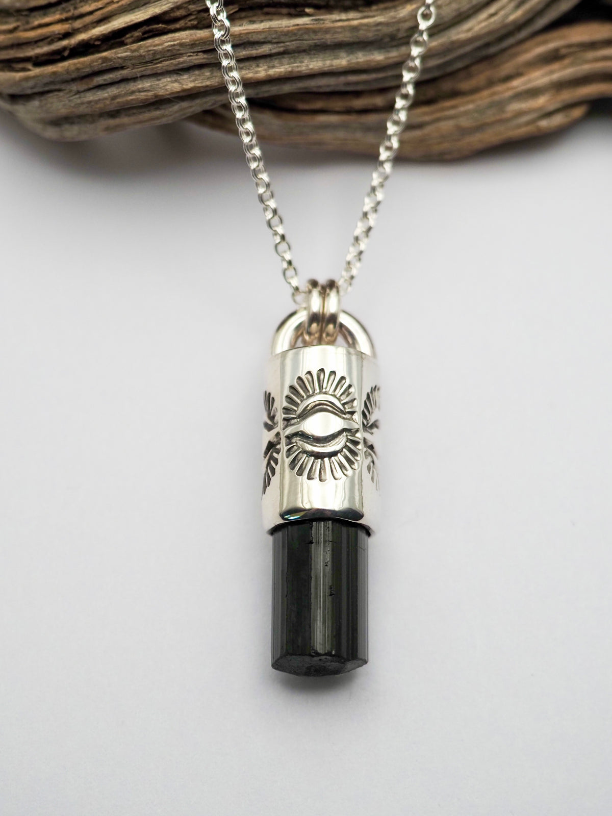 Black Tourmaline Eye II Talisman Necklace