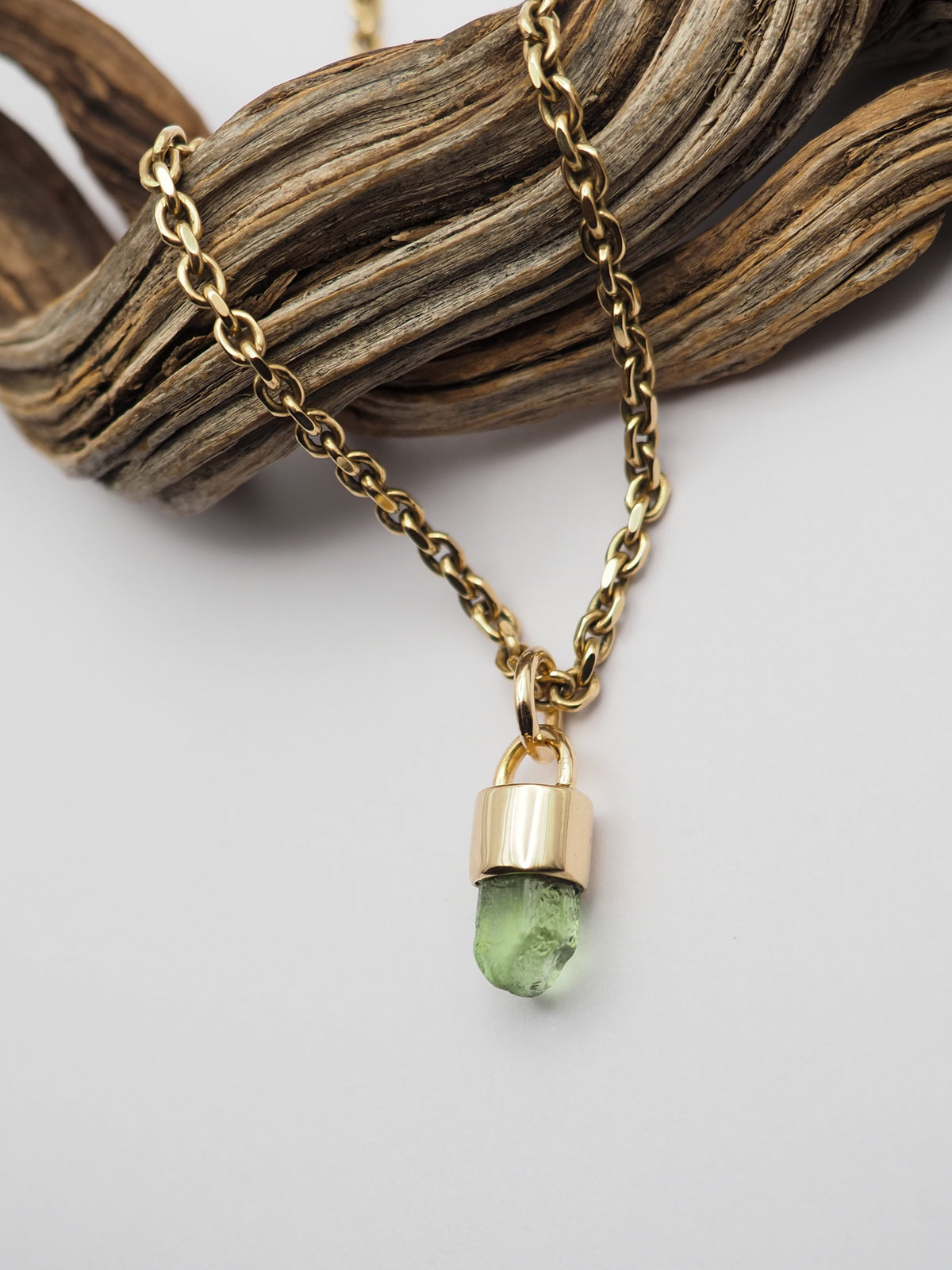 Peridot 14k Gold Talisman Pendant