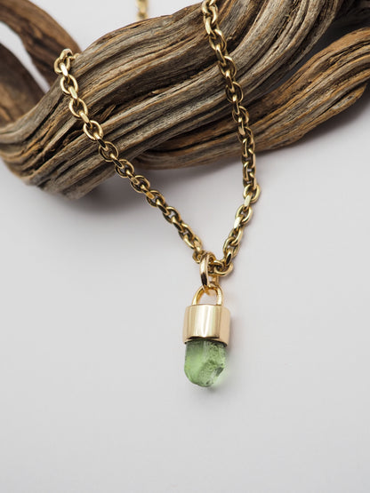 Peridot 14k Gold Talisman Pendant