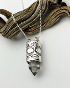 Tibetan Quartz Eye/Fan Talisman Necklace