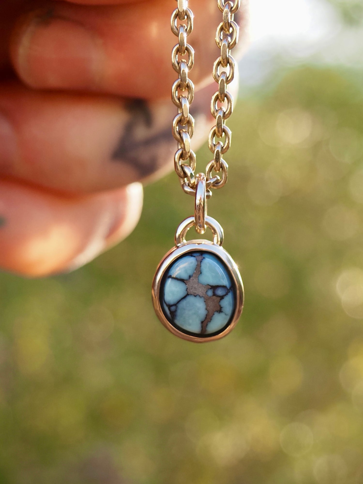 Desert Bloom Variscite 14k Gold Pendant