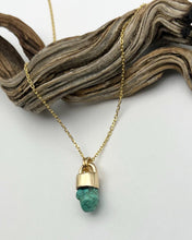 Fox Turquoise Nugget 14k Gold Talisman Necklace