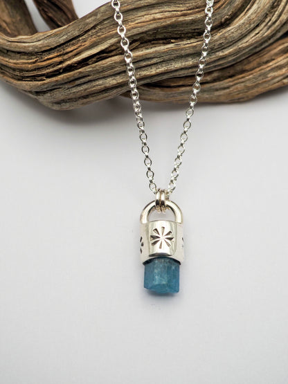 Aquamarine Sparkle Mini Talisman Necklace