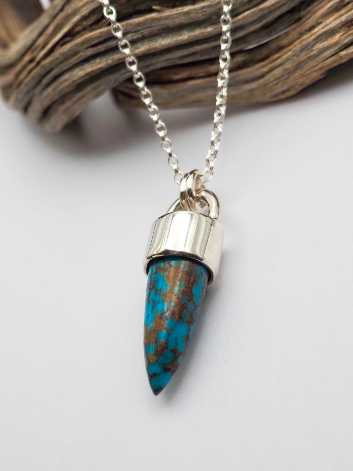 Egyptian Turquoise Spike Talisman Necklace